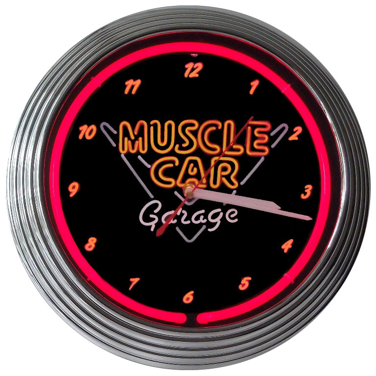 Neon ClockMuscle Car Garage